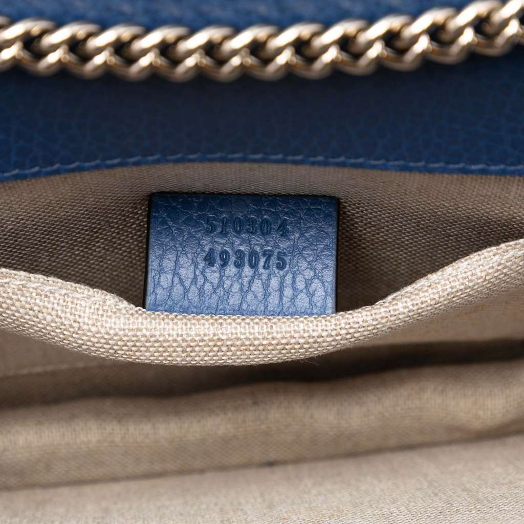 Gucci Small Dollar Calfskin Interlocking G Crossbody Blue Leather Very good - Box View