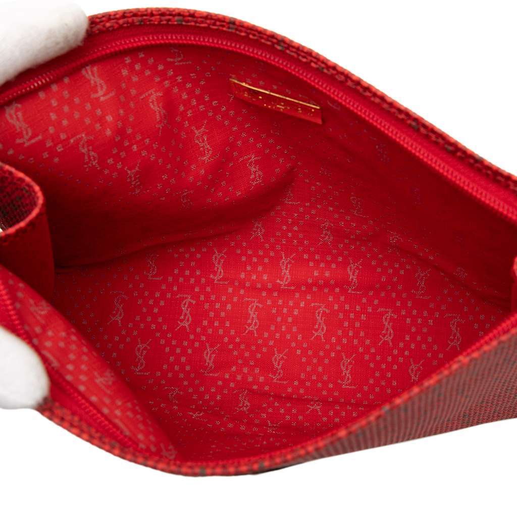 Saint Laurent Canvas Clutch Red Canvas Very good - Model View