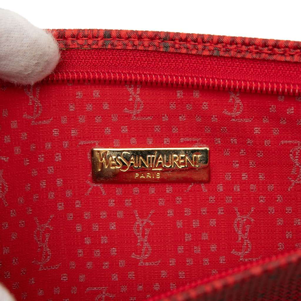 Saint Laurent Canvas Clutch Red Canvas Very good - Box View