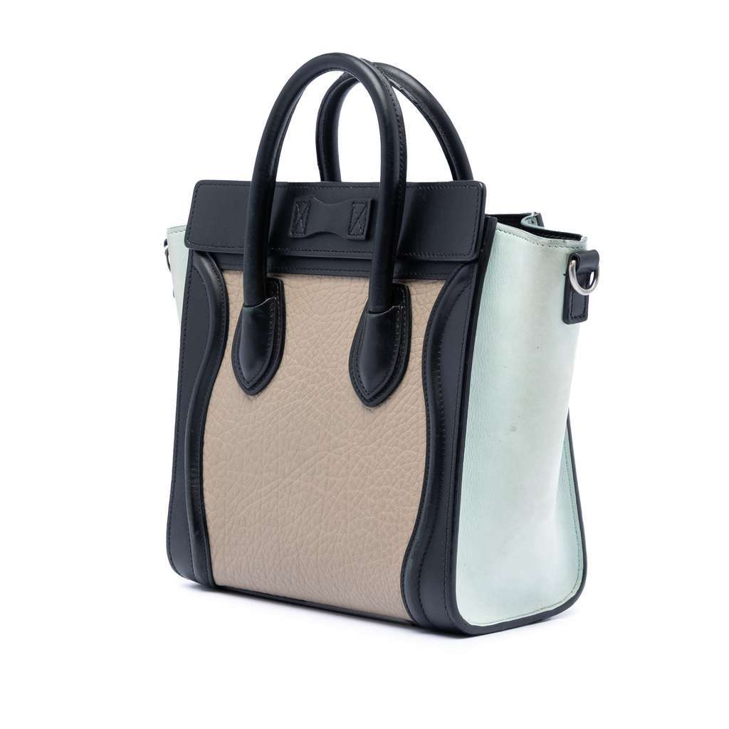 Celine Nano Tricolor Leather Luggage Tote Brown Leather Very good - Back View