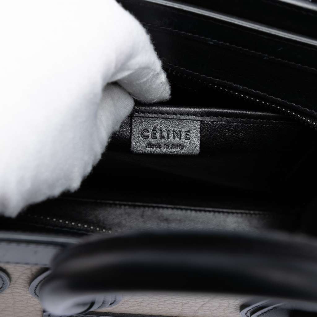 Celine Nano Tricolor Leather Luggage Tote Brown Leather Very good - Box View