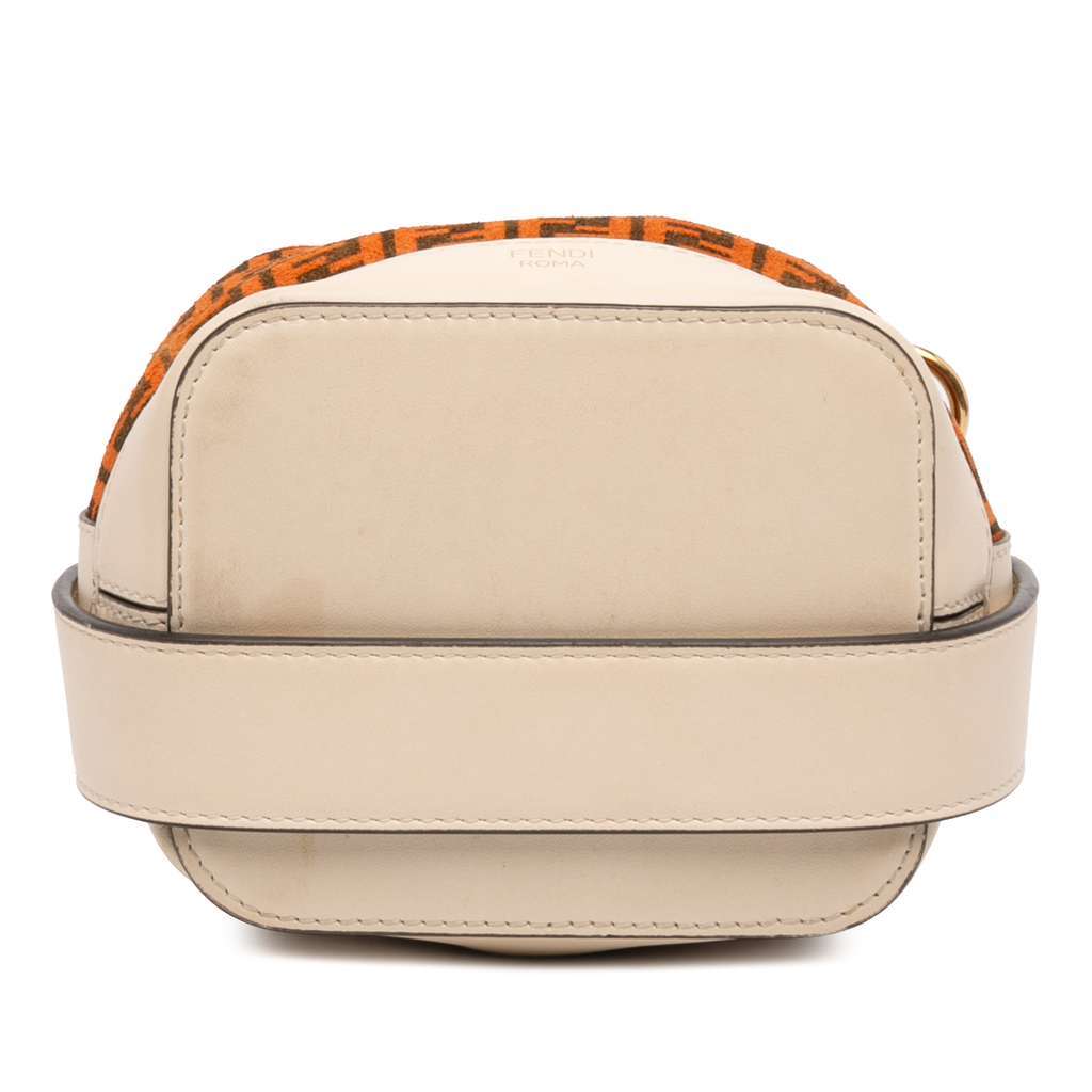 Fendi Mini Zucca Suede Mon Tresor Bucket Bag Orange Leather Very good condition - Inside View