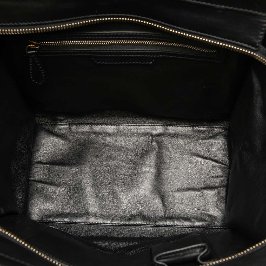 Celine Mini Bicolor Canvas and Leather Luggage Tote Brown Canvas Very good - Model View
