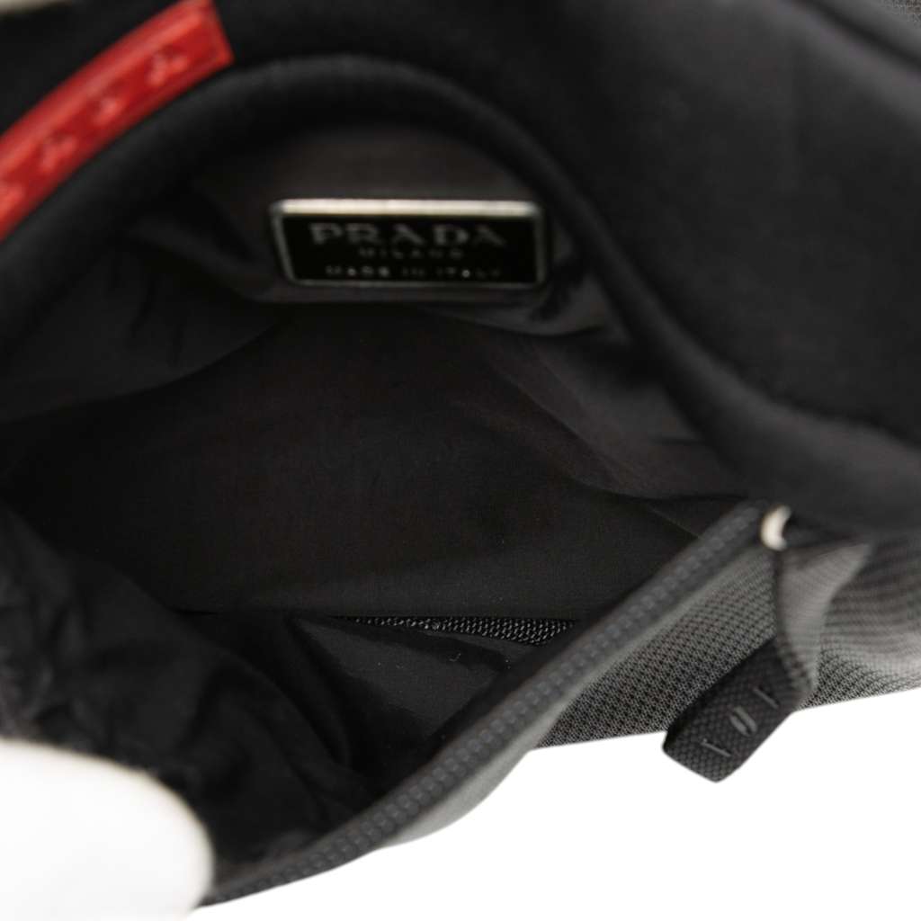 Prada Tessuto Zip Top Sport Crossbody Black Very good - Model View