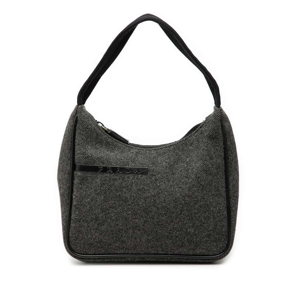 Prada Sports Line Wool Shoulder Bag Grey Wool Very good - Front View