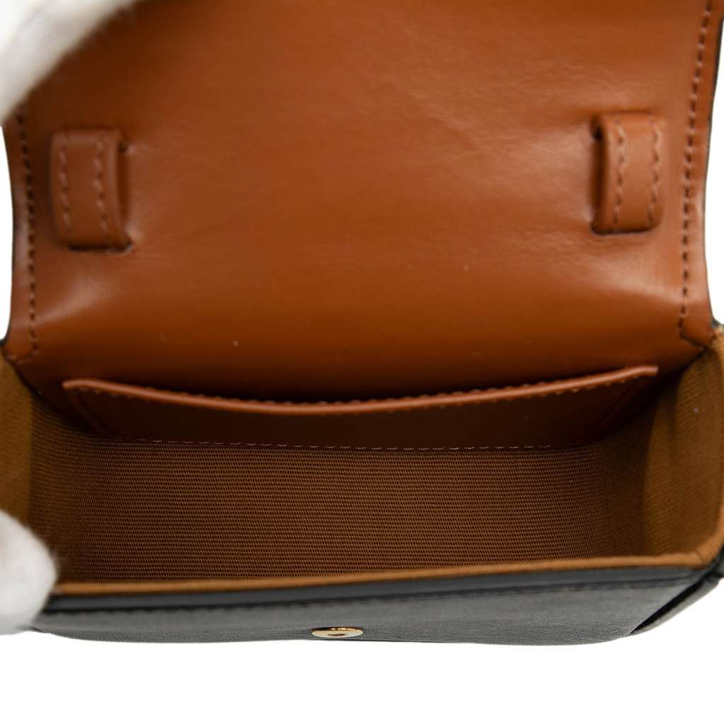 Celine Mini Triomphe Coated Canvas Claude Crossbody Brown Canvas Very good - Model View