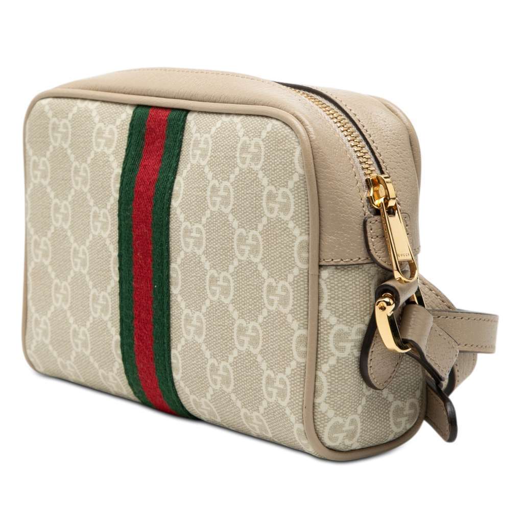 Gucci Mini GG Supreme Ophidia Crossbody Brown Canvas Very good - Back View