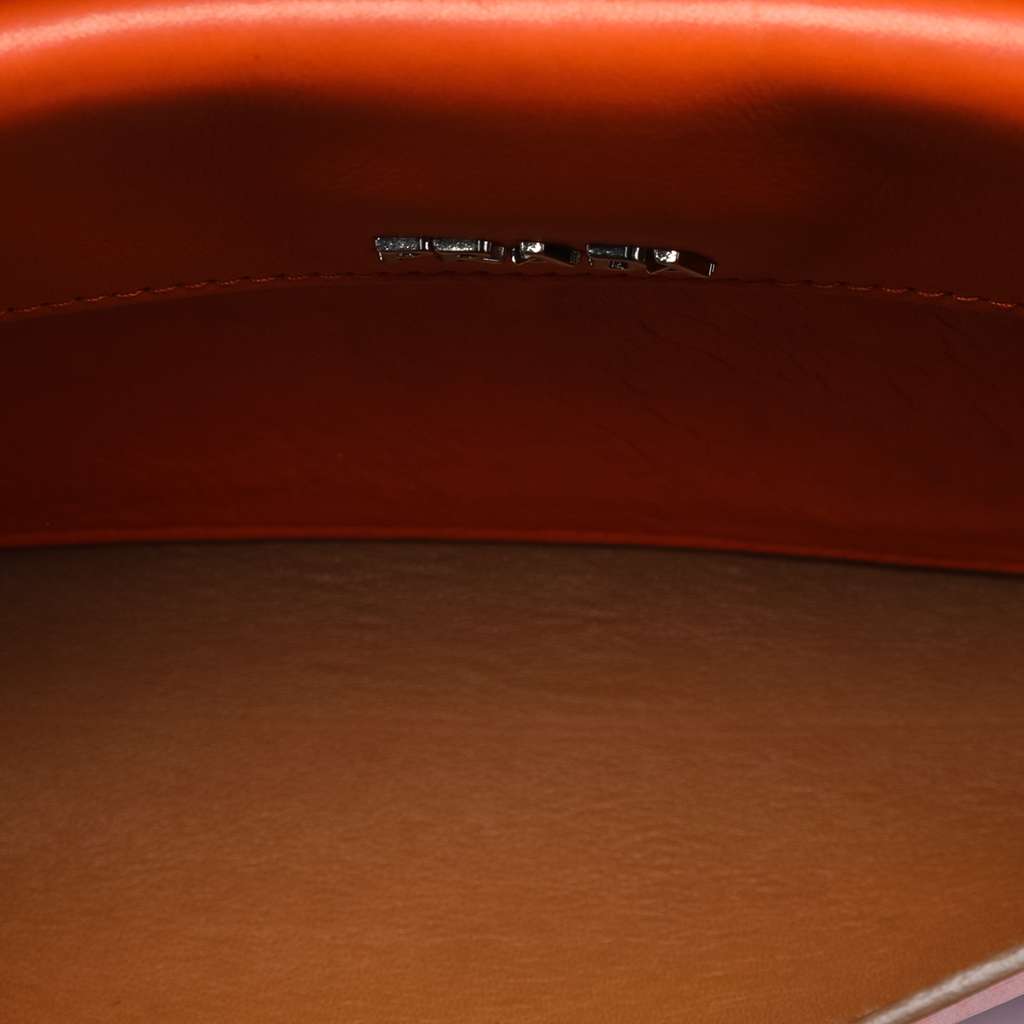 Prada Soft Calf Double Turnlock Crossbody Orange Leather Very good - Model View