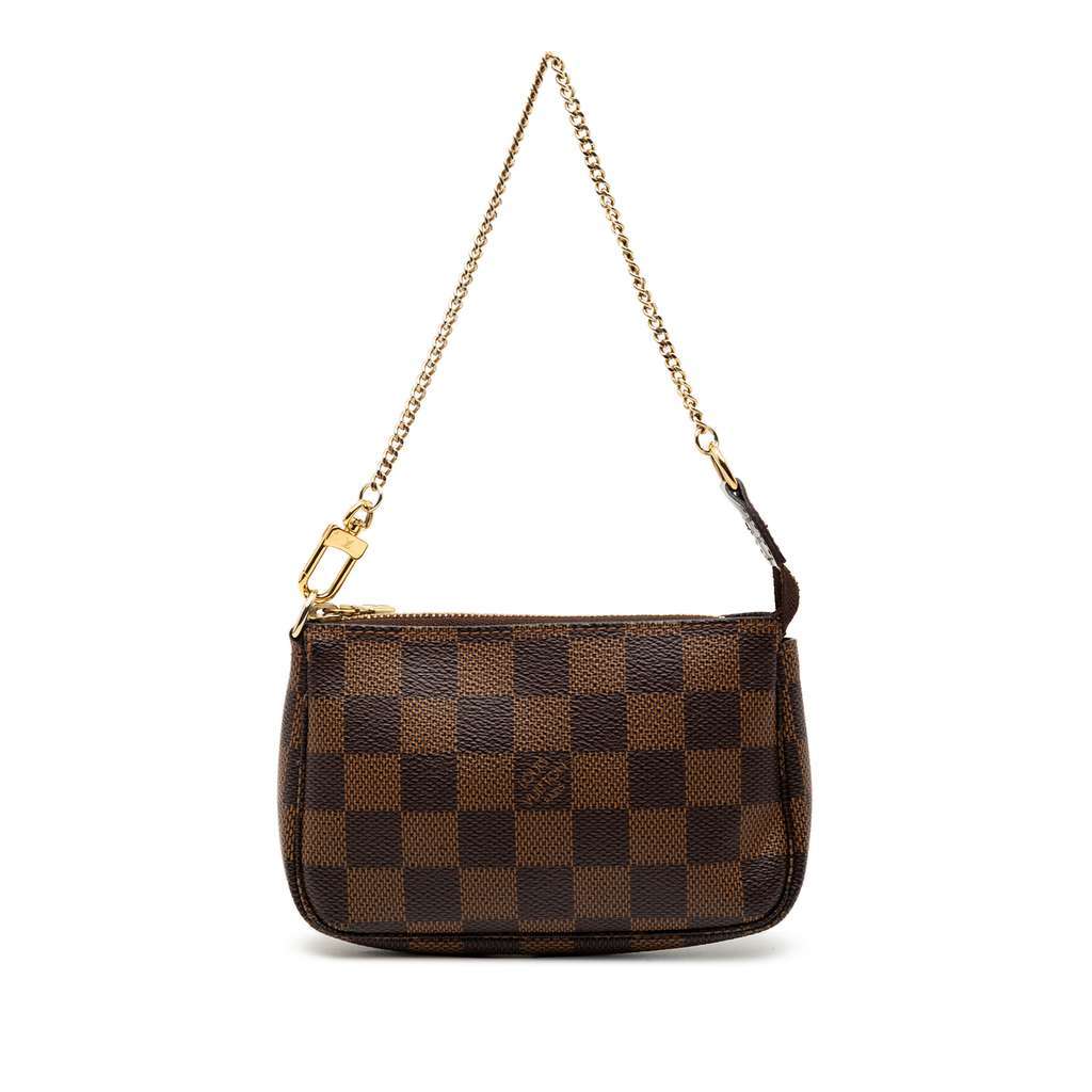 Louis Vuitton Damier Ebene Mini Pochette Accessoires Brown Very good - Front View