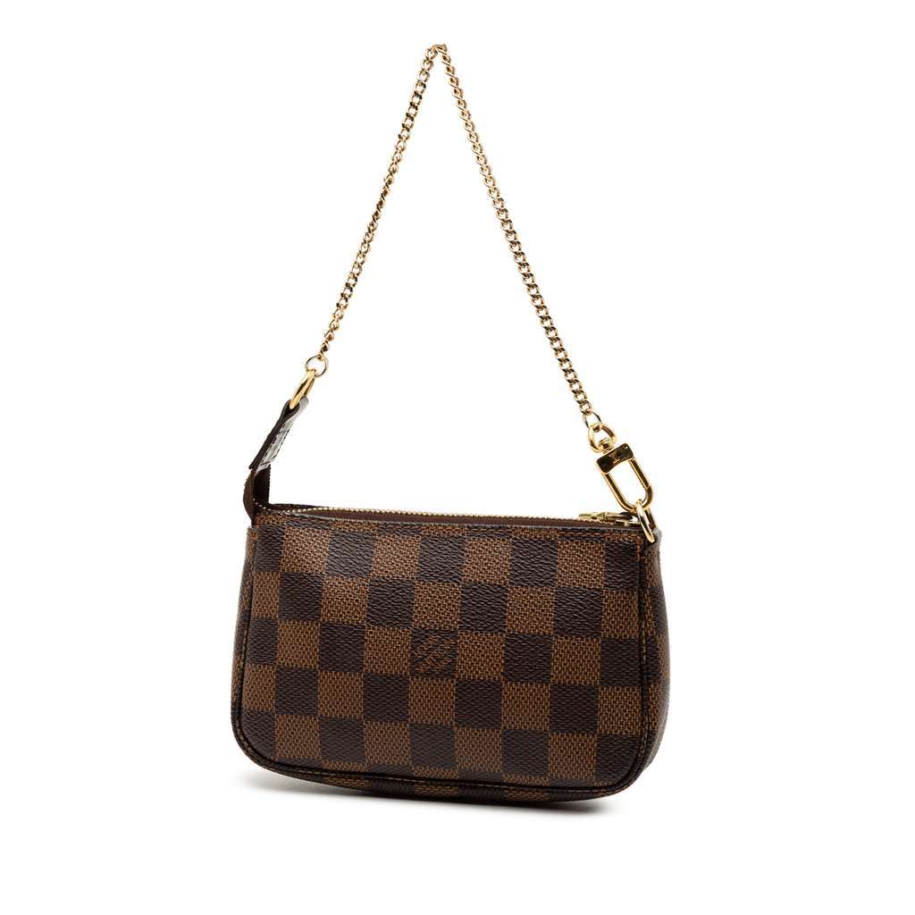 Louis Vuitton Damier Ebene Mini Pochette Accessoires Brown Very good - Back View