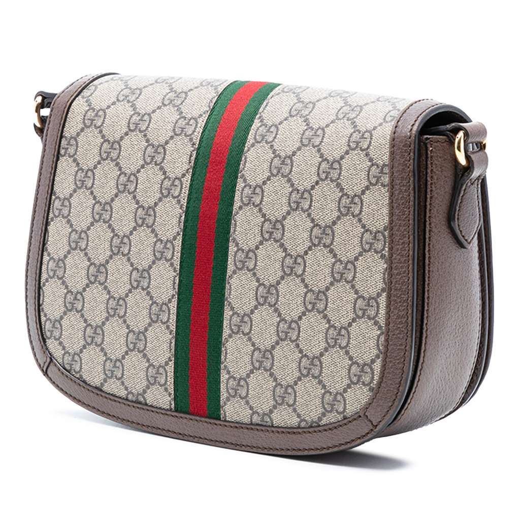 Gucci Small GG Supreme Ophidia Crossbody Brown Canvas Very good condition - Back View