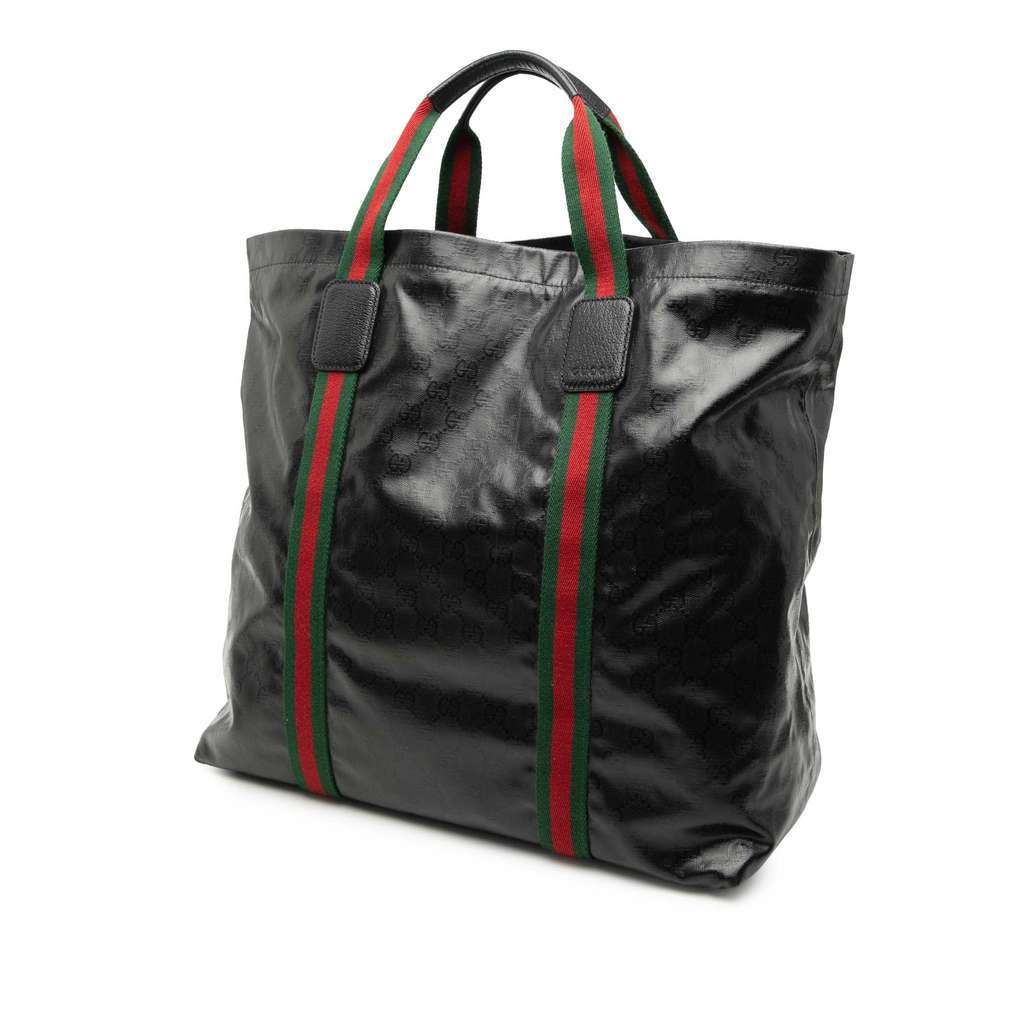 Gucci GG Imprime Web Tote Black Canvas Very good condition - Back View