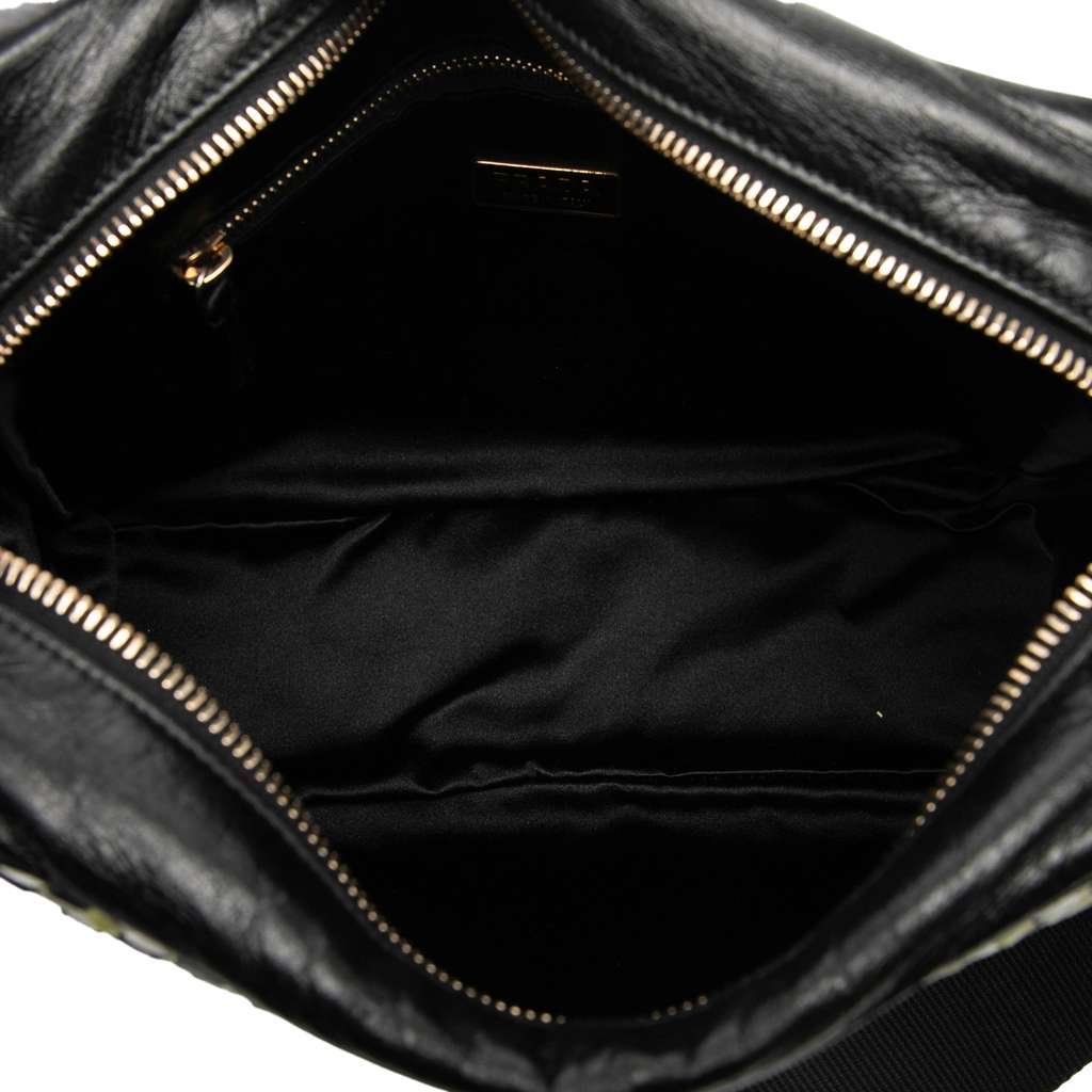 Prada Leather Perspective Cubes Shoulder Bag Black Leather Very good - Model View