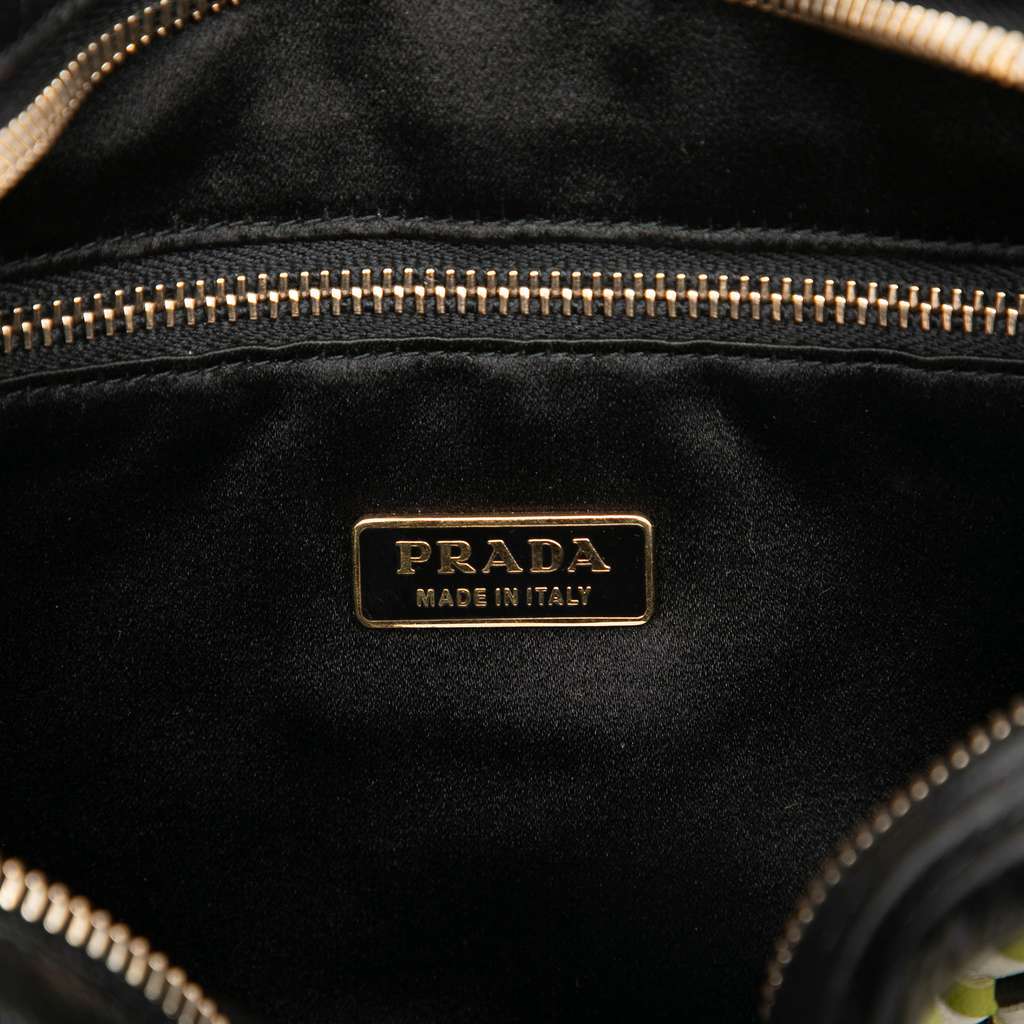Prada Leather Perspective Cubes Shoulder Bag Black Leather Very good - Box View