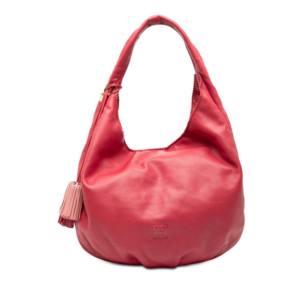 Loewe Nappa Anagram Tassel Hobo Pink Leather Very good condition - Front View