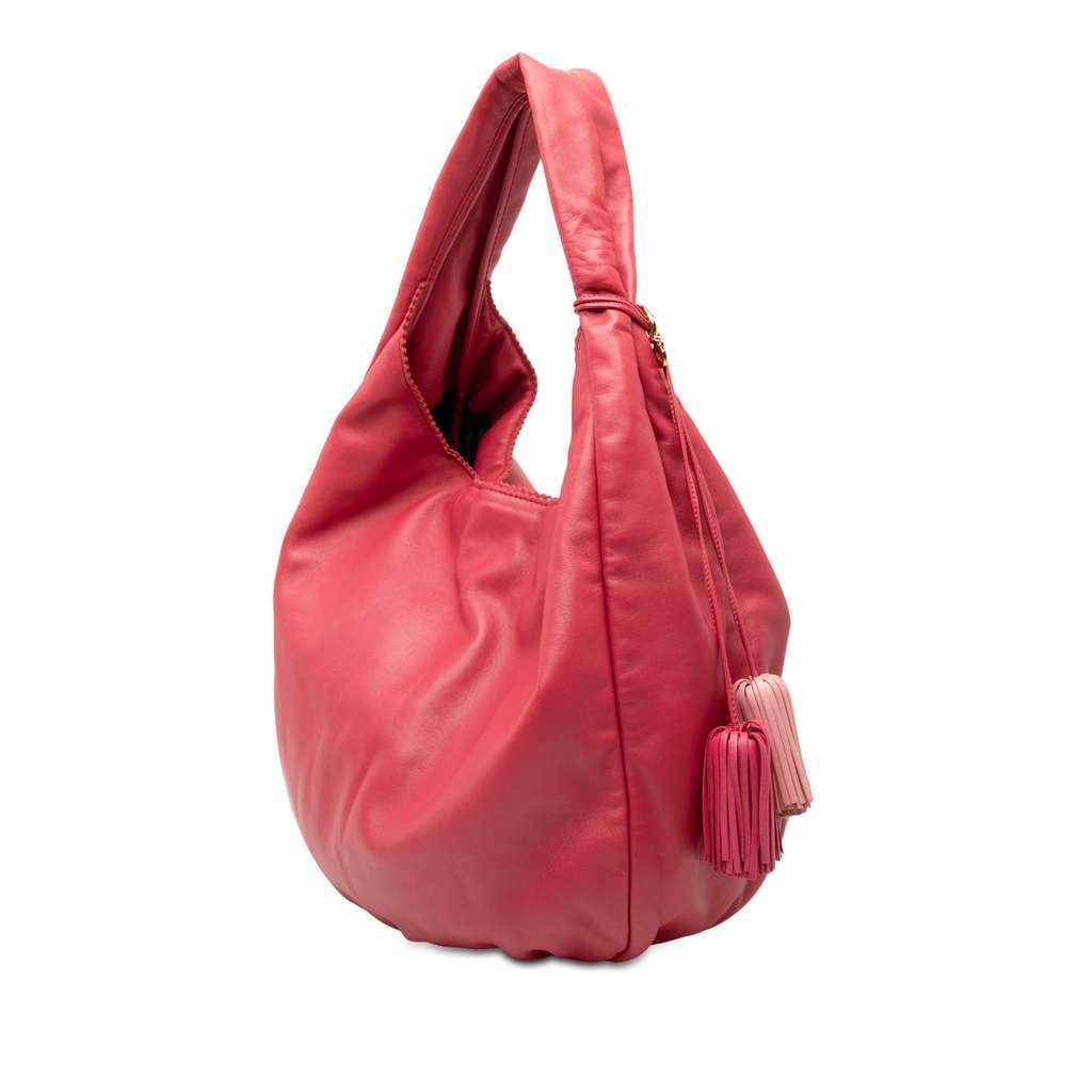 Loewe Nappa Anagram Tassel Hobo Pink Leather Very good condition - Back View