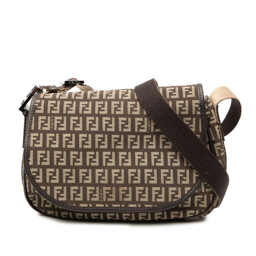 Fendi Zucchino Canvas Crossbody Brown Canvas Very good condition - Front View