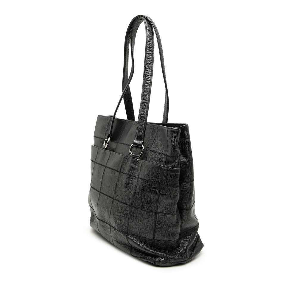 Chanel Choco Bar Caviar Tote Black Leather Very good condition - Back View