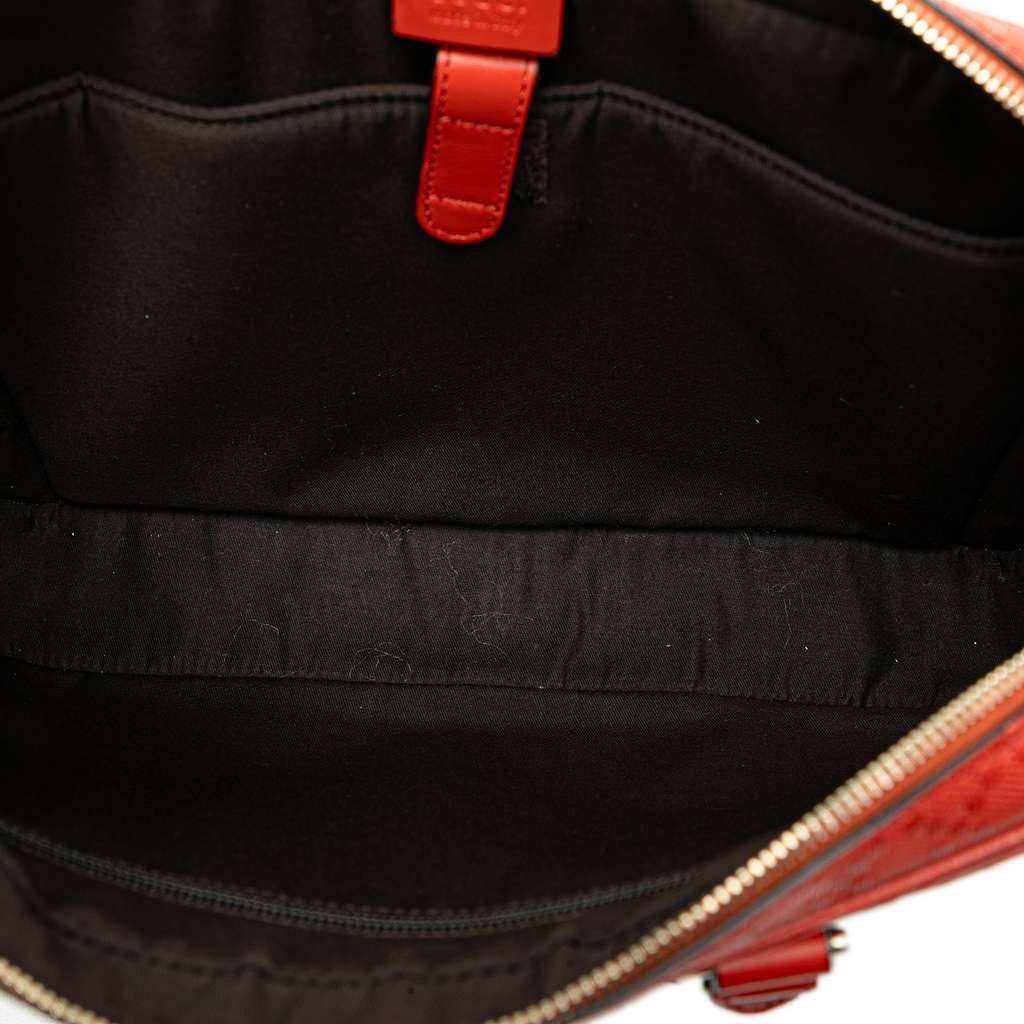 Gucci Medium Diamante Bright Leather Business Bag Red Leather Very good condition - Model View