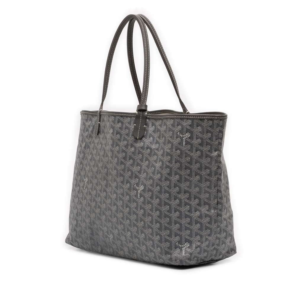Goyard Goyardine Saint Louis PM Grey Canvas Very good condition - Back View
