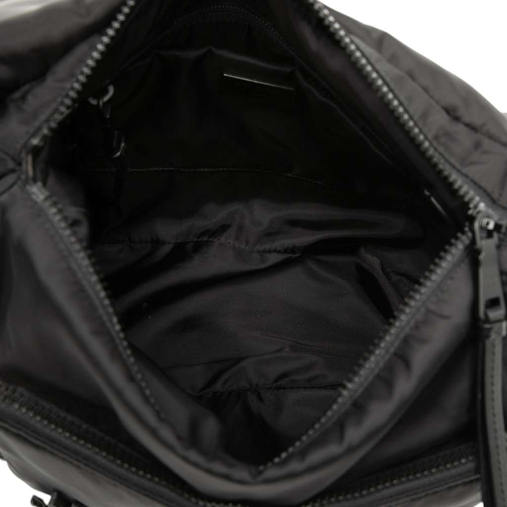 Prada Soft Calf Trimmed Tessuto Double Buckle Belt Bag Black Very good condition - Model View