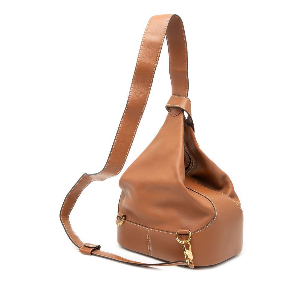 Loewe Leather Anton Triangle Backpack Brown Leather Very good condition - Back View
