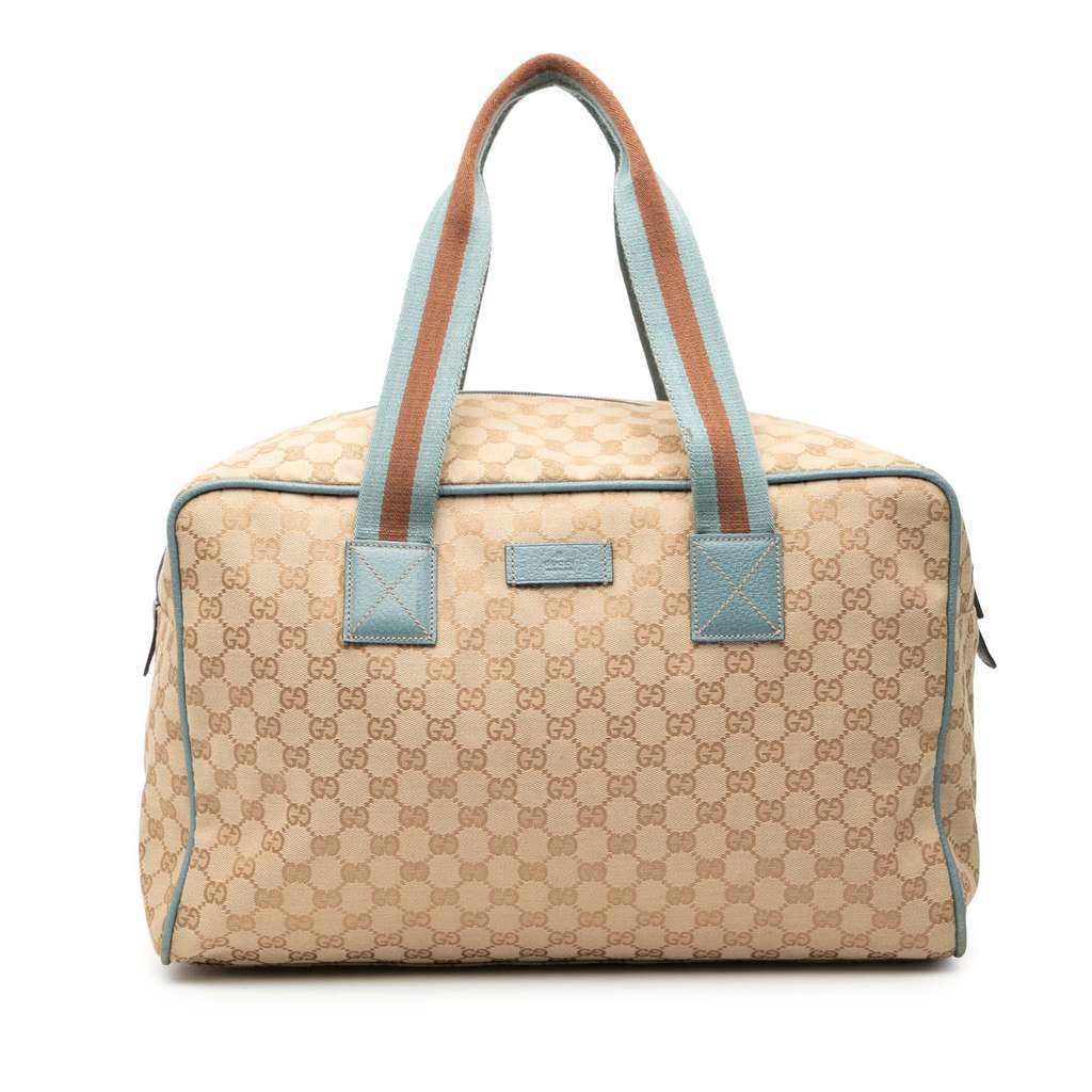 Gucci GG Canvas Web Travel Bag Brown Canvas Good condition - Front View