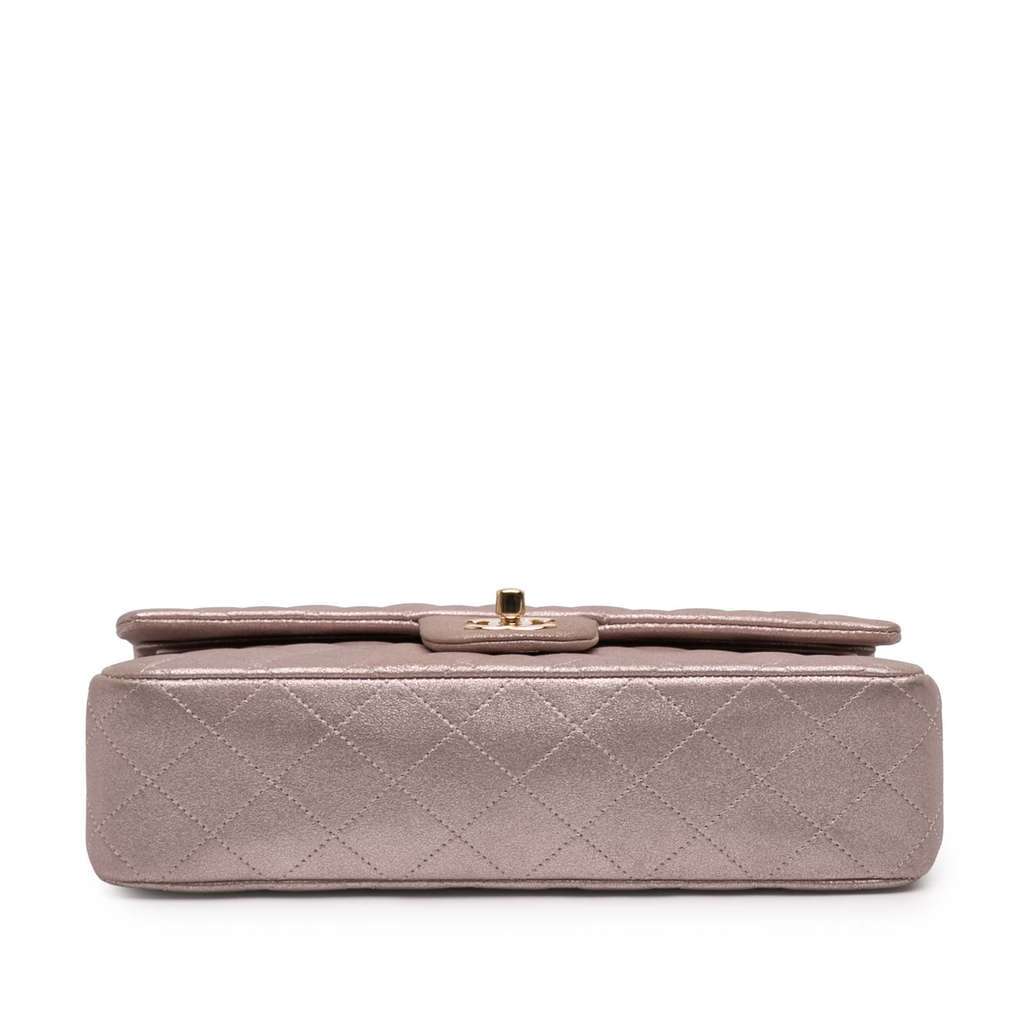 Chanel Medium Classic Iridescent Lambskin Double Flap Pink Leather Very good condition - Inside View