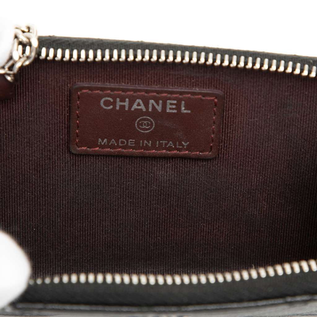 Chanel Quilted Caviar Zipped Key Holder Coin Case Black Leather Very good condition - Box View