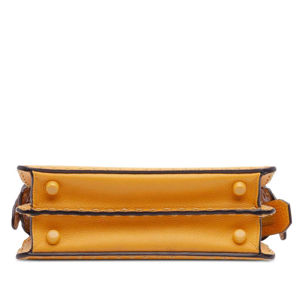 Fendi Small Cuoio Romano Selleria Peekaboo ISeeU Satchel Yellow Leather Good condition - Inside View