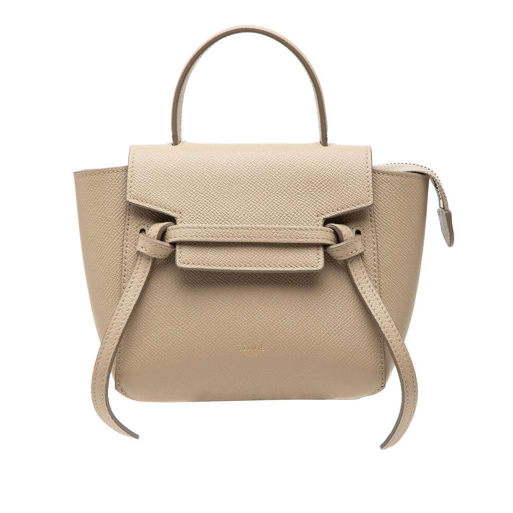 Celine Pico Grained Calfskin Belt Bag Brown Leather Very good condition - Front View