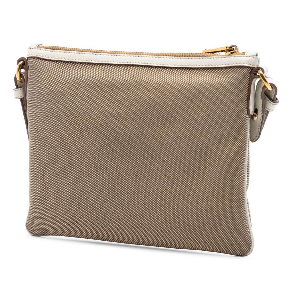 Prada Canvas Canapa Logo Bow Crossbody Brown Canvas Very good condition - Back View