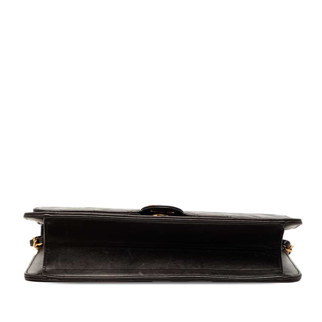 Chanel CC Quilted Lambskin Single Flap Black Leather Very good condition - Inside View