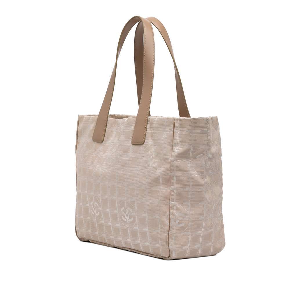 Chanel New Travel Line Nylon Tote Brown Very good condition - Back View