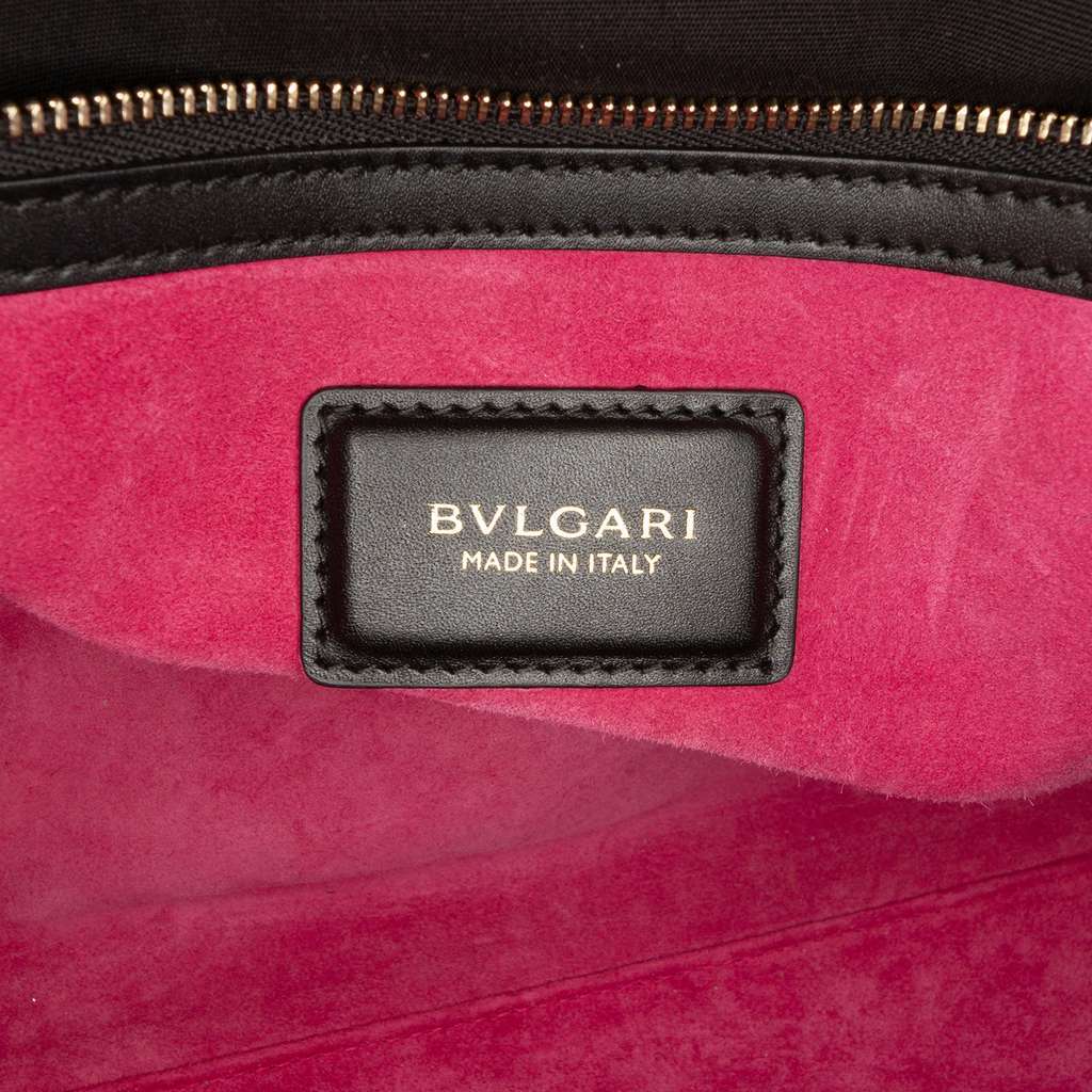 Bvlgari Leather Serpenti Scaglie Tote Black Leather Good condition - Box View