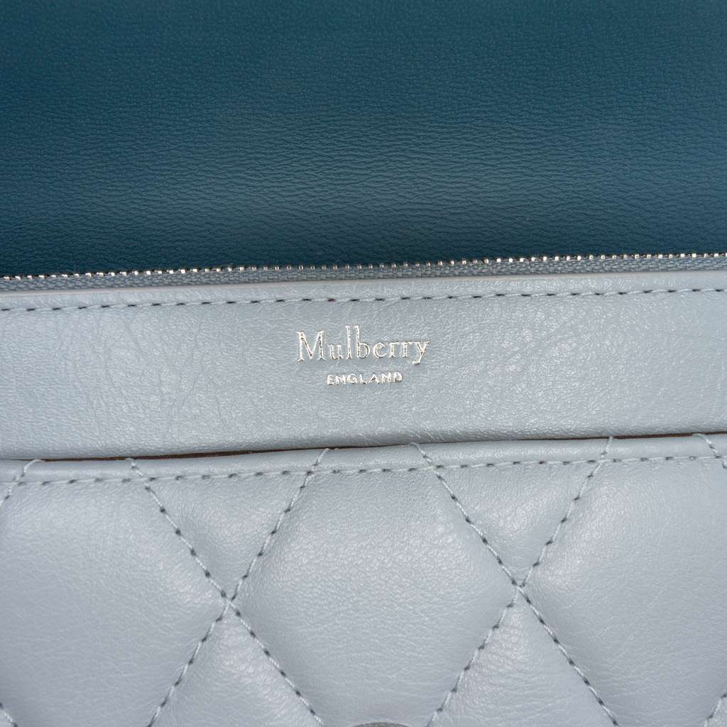 Mulberry Small Quilted Leather Darley Crossbody Blue Leather Very good condition - Box View