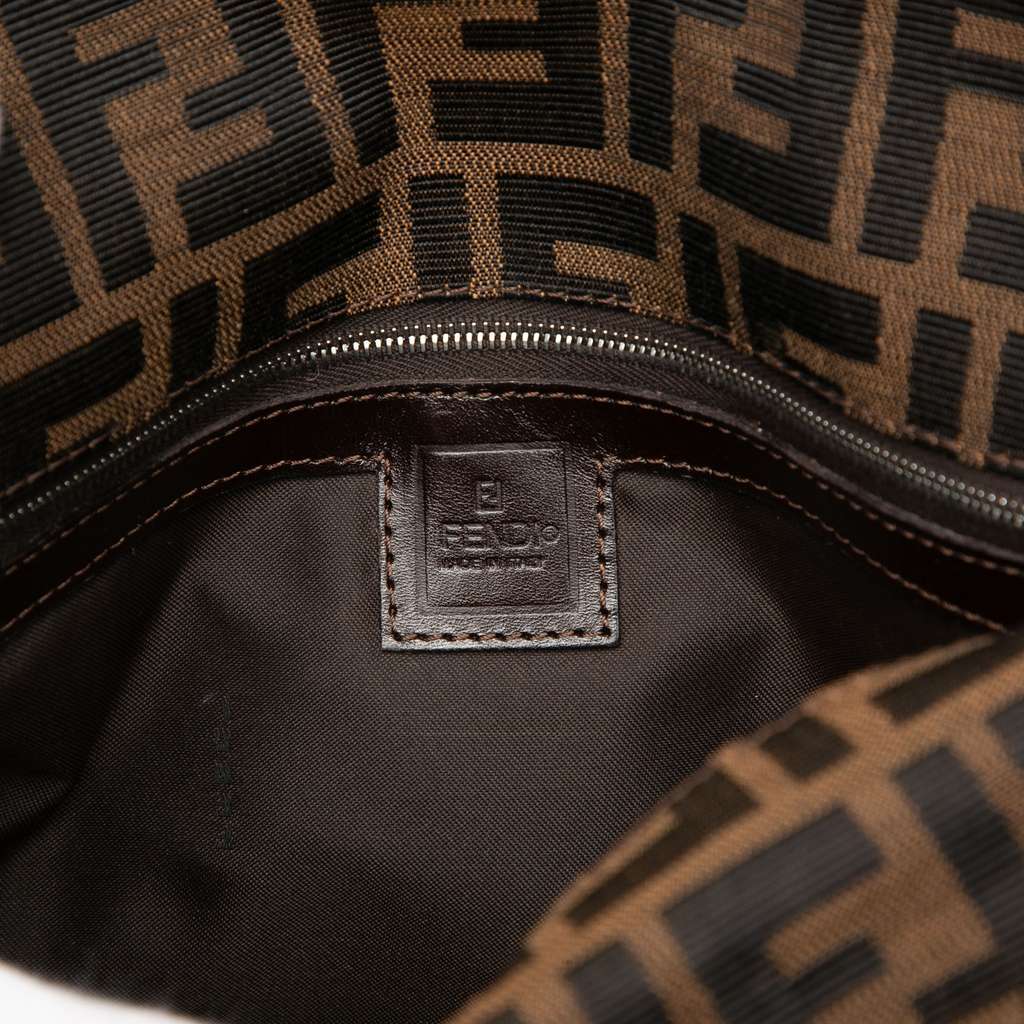Fendi Zucca Canvas Double Flap Shoulder Bag Brown Canvas Good condition - Box View