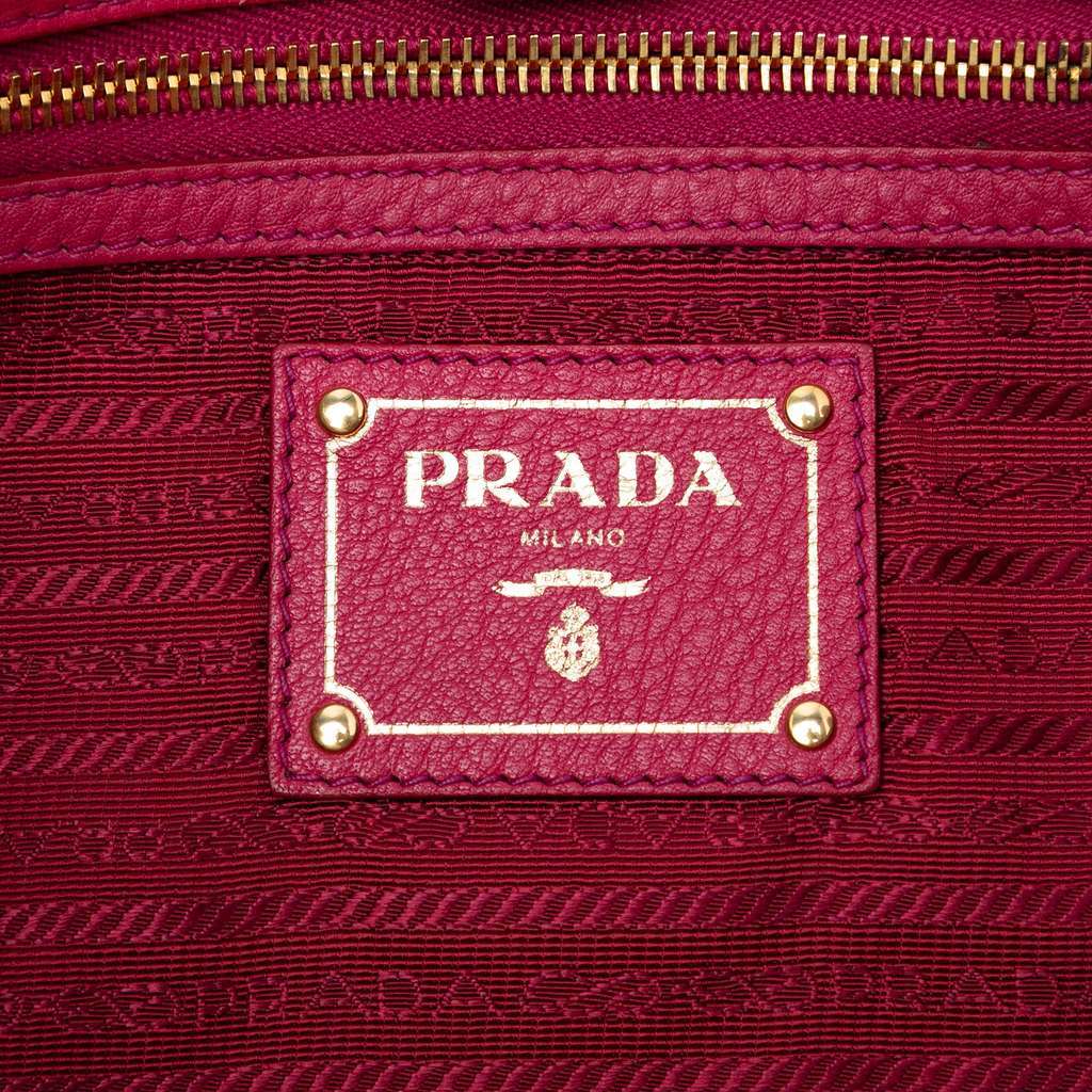 Prada Vitello Daino Embossed Canapa Logo Open Convertible Tote Pink Leather Very good - Box View