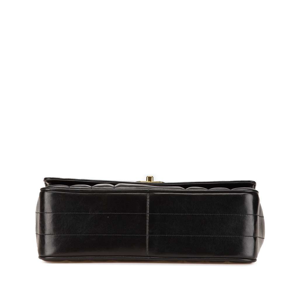 Chanel Mademoiselle Top Handle Handbag Black Leather Very good condition - Inside View