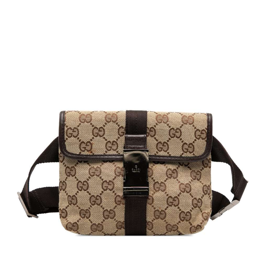 Gucci GG Canvas Belt Bag Brown Canvas Very good condition - Front View