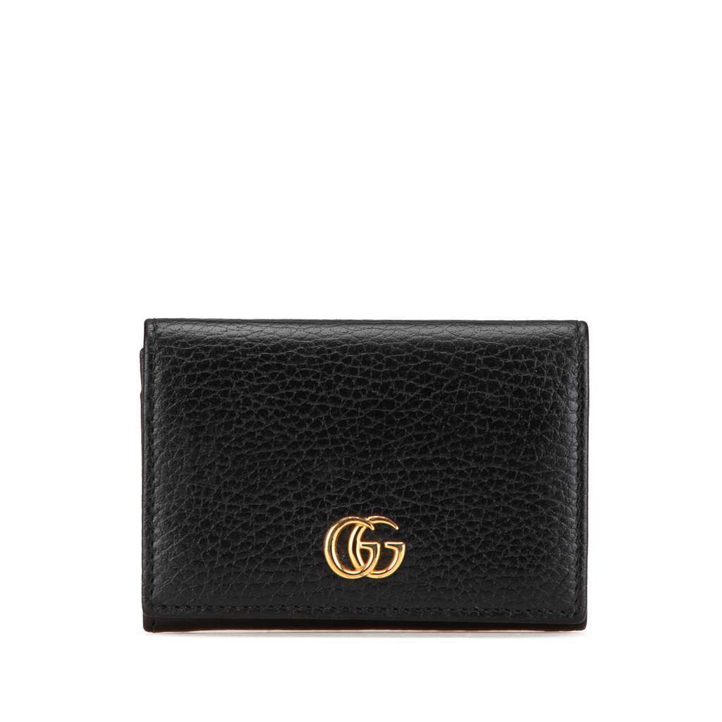 Gucci GG Marmont Leather Small Wallet Black Leather Very good condition - Front View