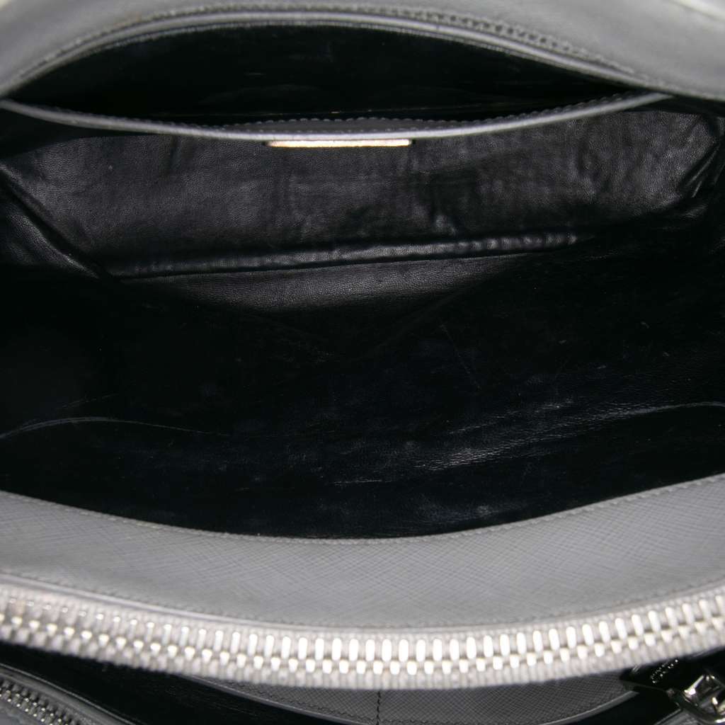 Prada Saffiano Soft Triple Pocket Tote Grey Leather Very good condition - Box View