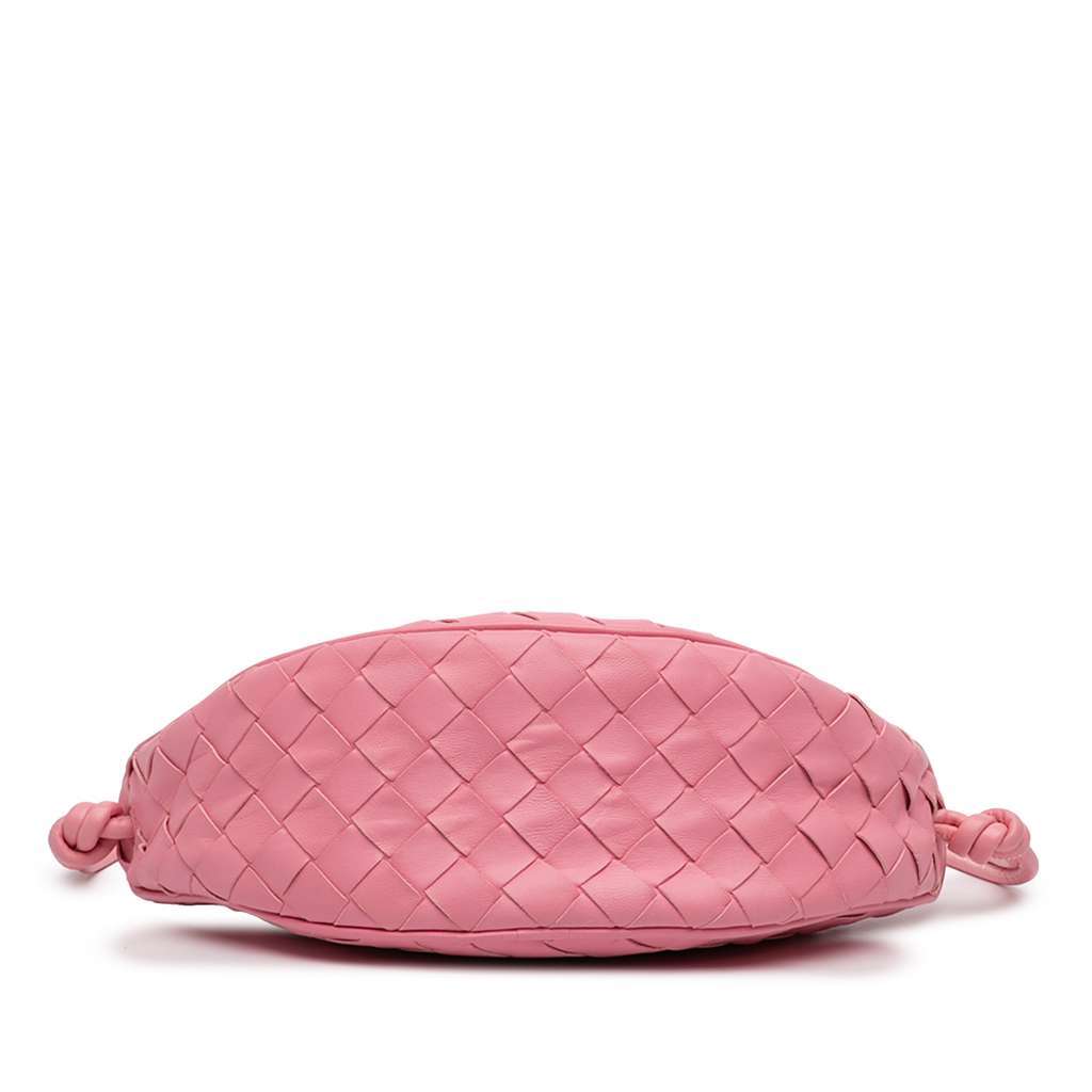 Bottega Veneta Nappa Intrecciato Half Moon Shoulder Bag Pink Leather Good condition - Inside View
