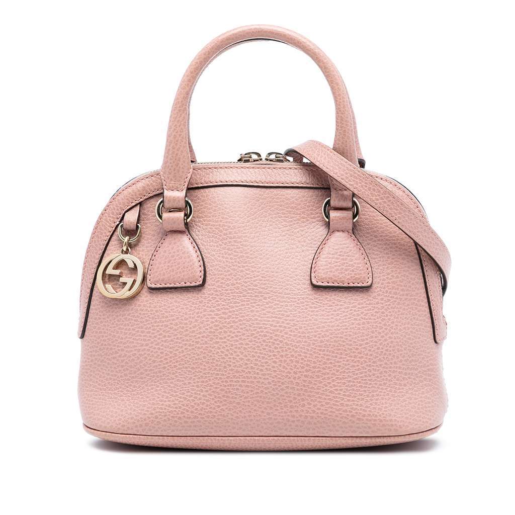 Gucci Mini Leather GG Charm Dome Satchel Pink Leather Very good condition - Front View