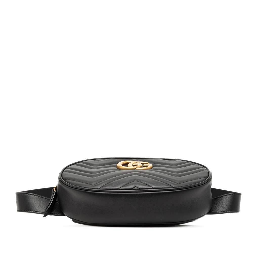 Gucci GG Marmont Matelasse Leather Belt Bag Black Leather Very good condition - Inside View