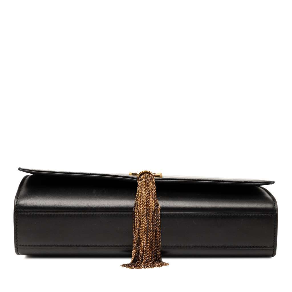 Saint Laurent Medium Smooth Calfskin Classic Monogram Kate Tassel Crossbody Black Leather Very good condition - Inside View