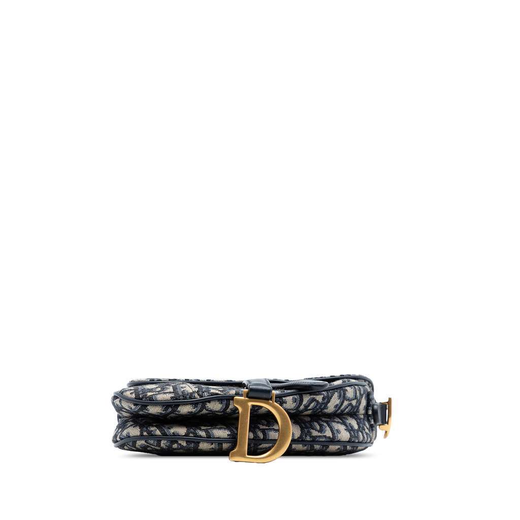 Dior Mini Oblique Canvas Saddle Bag Blue Canvas Very good condition - Inside View