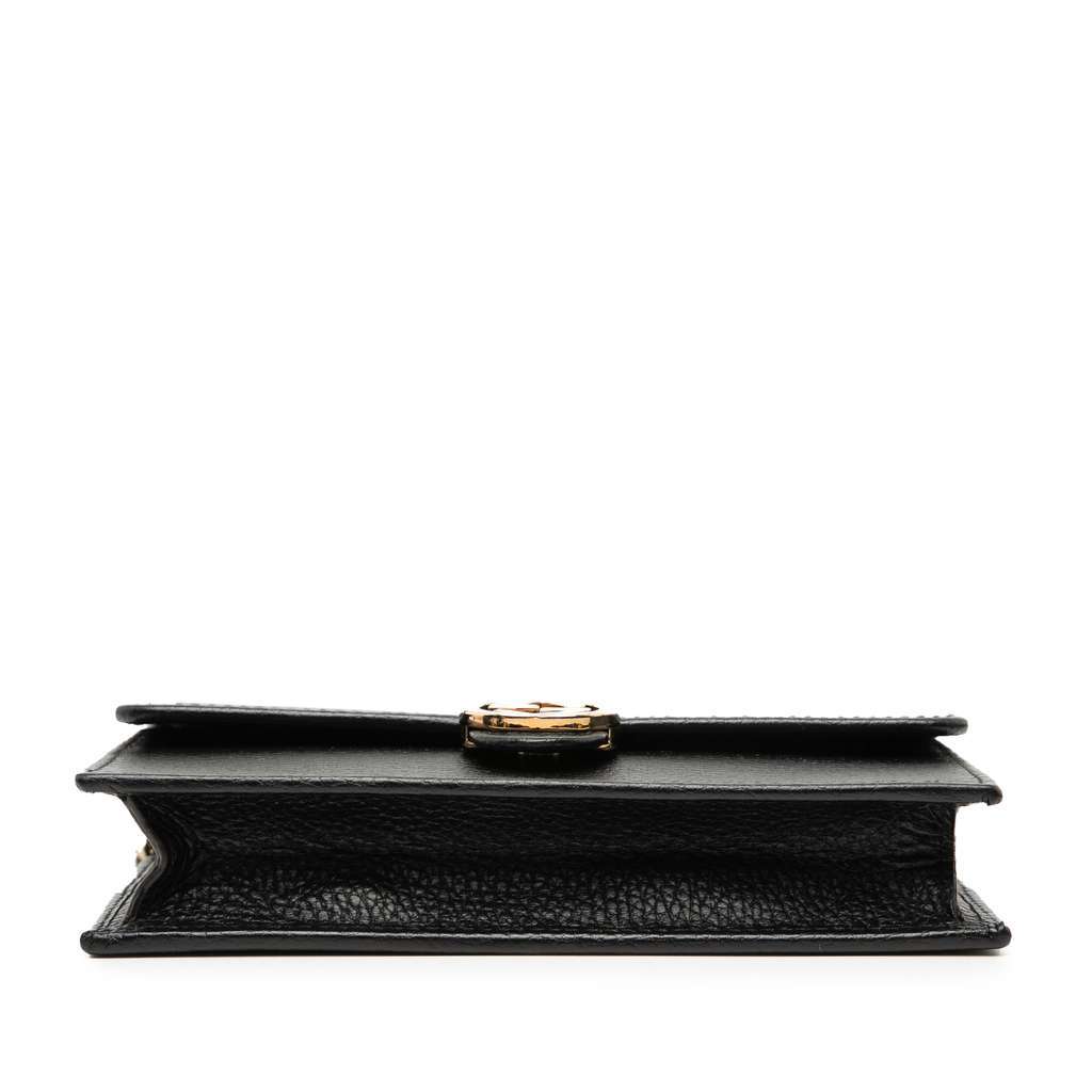 Gucci Interlocking G Dollar Calfskin Wallet on Chain Black Leather Very good condition - Inside View