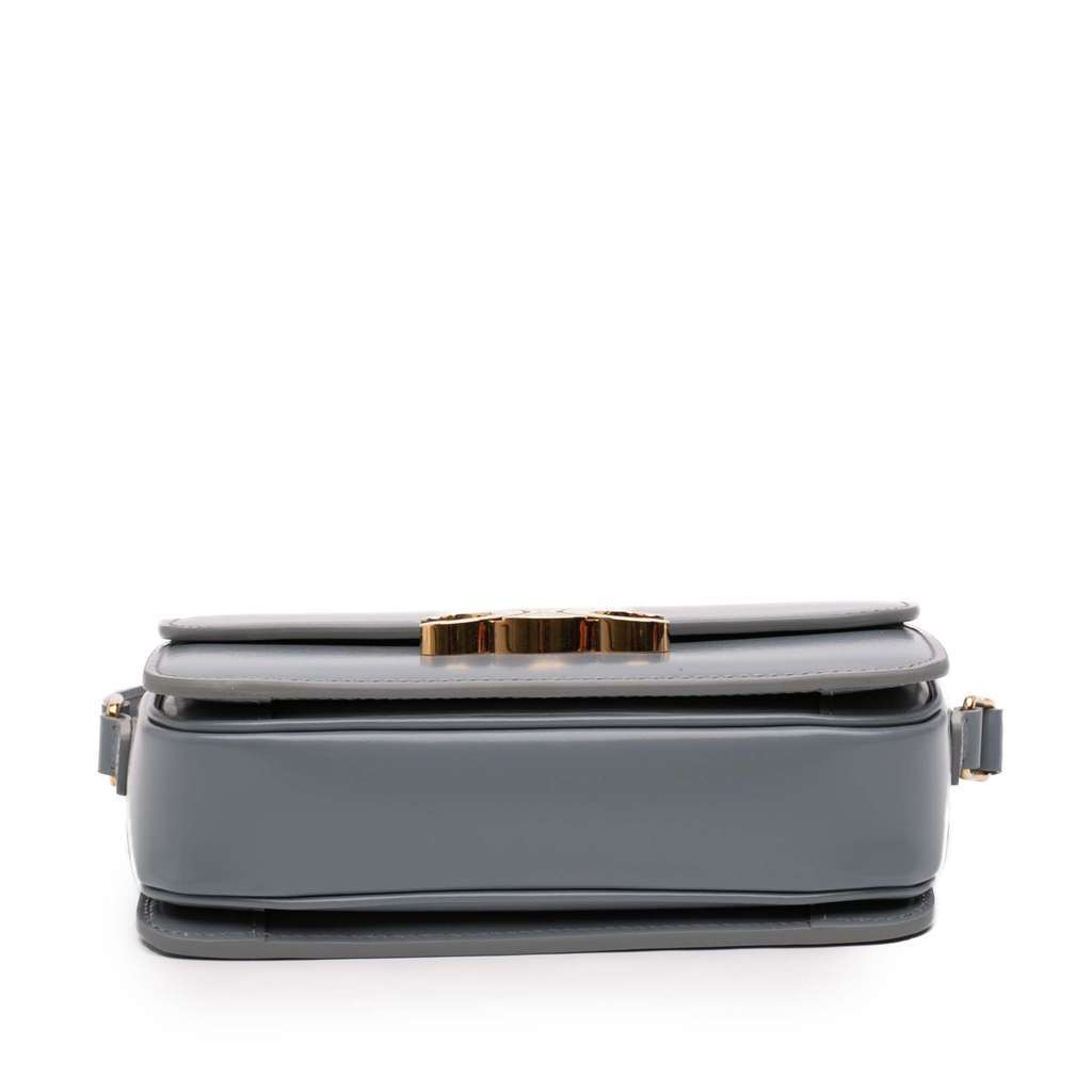 Celine Teen Shiny Calfskin Triomphe Crossbody Grey Leather Good condition - Inside View