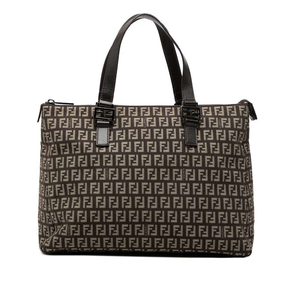 Fendi Zucchino Canvas Tote Brown Canvas Very good condition - Front View